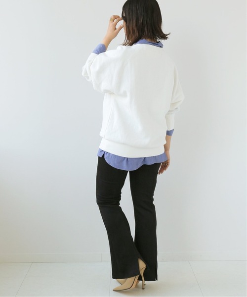 Simplicite(サンプリシテ)の「カレッジロゴスウェット2(Tシャツ/カットソー・レディース・ホワイト/ネイビー/ブルー系その他・FREE)」の6枚目の写真