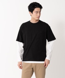 【BLUE STANDARD/ブルースタンダード】ポケット付きビッグTシャツ ルーズロンT 2枚セット コットン100%