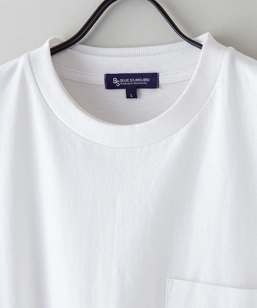 Blue Standard (ブルースタンダード)の「【BLUE STANDARD/ブルースタンダード】ポケット付きビッグTシャツ ルーズロンT 2枚セット コットン100%(Tシャツ/カットソー・メンズ・ホワイト/ダークグリーン/オフホワイト/ダークベージュ/ブラック・MEDIUM/X-LARGE/LARGE)」の8枚目の写真