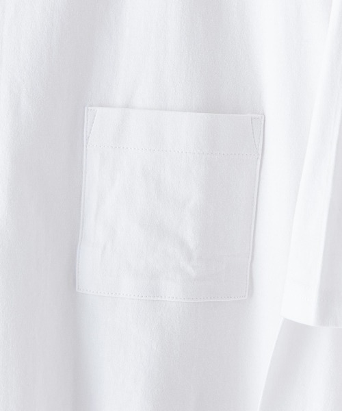 Blue Standard (ブルースタンダード)の「【BLUE STANDARD/ブルースタンダード】ポケット付きビッグTシャツ ルーズロンT 2枚セット コットン100%(Tシャツ/カットソー・メンズ・ホワイト/ダークグリーン/オフホワイト/ダークベージュ/ブラック・MEDIUM/X-LARGE/LARGE)」の9枚目の写真
