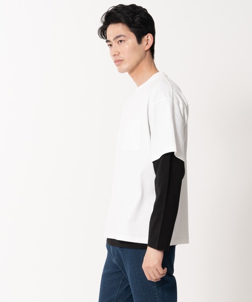 Blue Standard (ブルースタンダード)の「【BLUE STANDARD/ブルースタンダード】ポケット付きビッグTシャツ ルーズロンT 2枚セット コットン100%(Tシャツ/カットソー・メンズ・ホワイト/ダークグリーン/オフホワイト/ダークベージュ/ブラック・MEDIUM/X-LARGE/LARGE)」の17枚目の写真