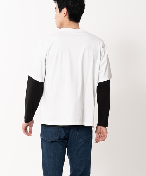 Blue Standard (ブルースタンダード)の「【BLUE STANDARD/ブルースタンダード】ポケット付きビッグTシャツ ルーズロンT 2枚セット コットン100%(Tシャツ/カットソー・メンズ・ホワイト/ダークグリーン/オフホワイト/ダークベージュ/ブラック・MEDIUM/X-LARGE/LARGE)」の18枚目の写真