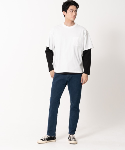 Blue Standard (ブルースタンダード)の「【BLUE STANDARD/ブルースタンダード】ポケット付きビッグTシャツ ルーズロンT 2枚セット コットン100%(Tシャツ/カットソー・メンズ・ホワイト/ダークグリーン/オフホワイト/ダークベージュ/ブラック・MEDIUM/X-LARGE/LARGE)」の13枚目の写真