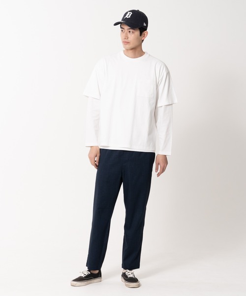 Blue Standard (ブルースタンダード)の「【BLUE STANDARD/ブルースタンダード】ポケット付きビッグTシャツ ルーズロンT 2枚セット コットン100%(Tシャツ/カットソー・メンズ・ホワイト/ダークグリーン/オフホワイト/ダークベージュ/ブラック・MEDIUM/X-LARGE/LARGE)」の19枚目の写真