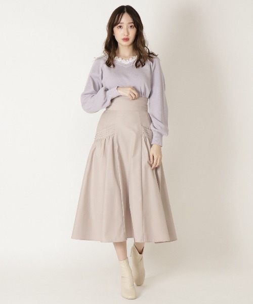 WILLSELECTION（ウィルセレクション）の「レースVスクエア2wayニット（ニット/セーター・レディース・ピンク/ミント/ライトベージュ/ラベンダー・MEDIUM）」の12枚目の写真