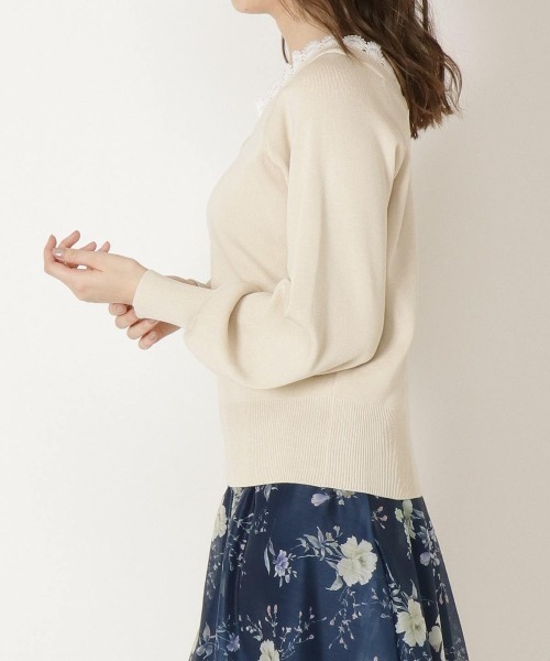 WILLSELECTION（ウィルセレクション）の「レースVスクエア2wayニット（ニット/セーター・レディース・ピンク/ミント/ライトベージュ/ラベンダー・MEDIUM）」の15枚目の写真