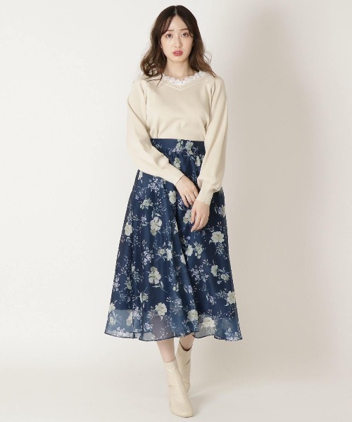 WILLSELECTION（ウィルセレクション）の「レースVスクエア2wayニット（ニット/セーター・レディース・ピンク/ミント/ライトベージュ/ラベンダー・MEDIUM）」の18枚目の写真