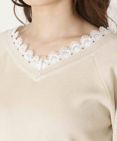 WILLSELECTION（ウィルセレクション）の「レースVスクエア2wayニット（ニット/セーター・レディース・ピンク/ミント/ライトベージュ/ラベンダー・MEDIUM）」の17枚目の写真