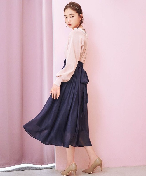 WILLSELECTION（ウィルセレクション）の「レースVスクエア2wayニット（ニット/セーター・レディース・ピンク/ミント/ライトベージュ/ラベンダー・MEDIUM）」の6枚目の写真