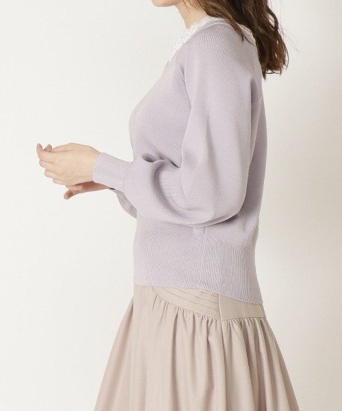 WILLSELECTION（ウィルセレクション）の「レースVスクエア2wayニット（ニット/セーター・レディース・ピンク/ミント/ライトベージュ/ラベンダー・MEDIUM）」の9枚目の写真