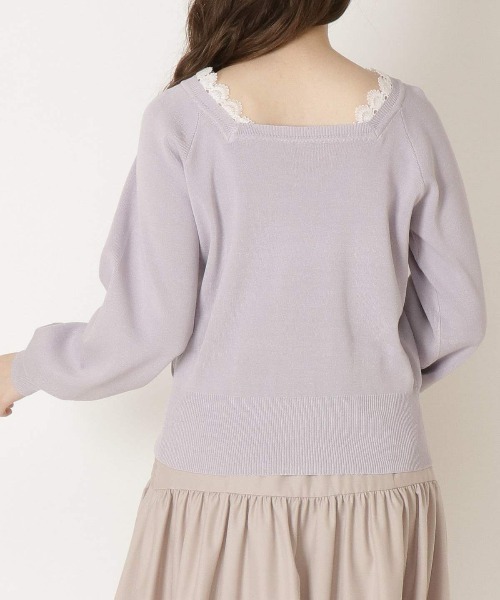 WILLSELECTION（ウィルセレクション）の「レースVスクエア2wayニット（ニット/セーター・レディース・ピンク/ミント/ライトベージュ/ラベンダー・MEDIUM）」の10枚目の写真