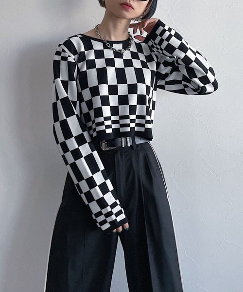 セール Core バランスチェックショートプルオーバー ニット セーター Pageboy ページボーイ のファッション通販 Zozotown