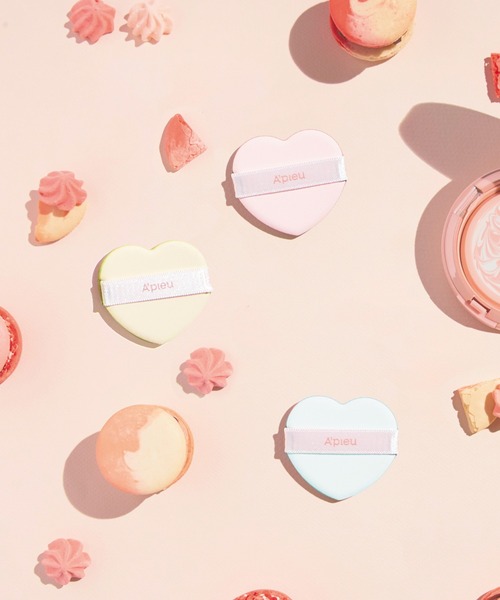 A'pieu(アピュー)の「【A'pieu/アピュー】アピュー ハートパフ(3P)(パフ・スポンジ・レディース・その他・FREE)」の1枚目の写真