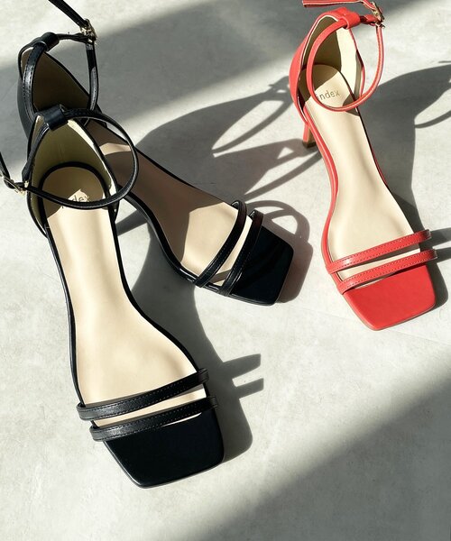 index（インデックス）の「◆ダブルベルトアンクルストラップサンダル（サンダル・レディース・ブラック/ライトベージュ/ダークオレンジ・01/02/03）」の2枚目の写真