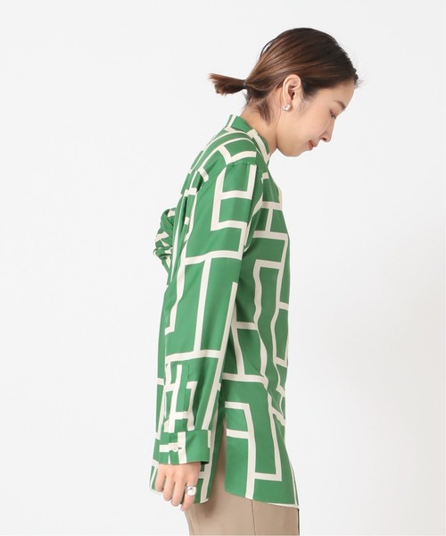 journal standard L'essage（ジャーナルスタンダードレサージュ）の「ジオメトリックプリントシャツ◆（シャツ/ブラウス・レディース・ブルー系その他/グリーン・FREE）」の13枚目の写真