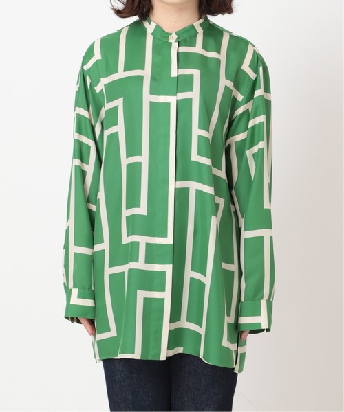journal standard L'essage（ジャーナルスタンダードレサージュ）の「ジオメトリックプリントシャツ◆（シャツ/ブラウス・レディース・ブルー系その他/グリーン・FREE）」の22枚目の写真