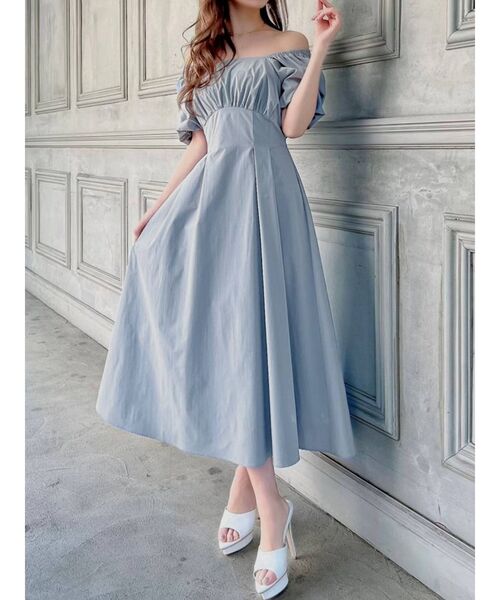 RESEXXY（リゼクシー）の「バッククロスフレアワンピース（ワンピース・レディース・ブラック/ピンク/ブルー/アイボリー・FREE）」の3枚目の写真