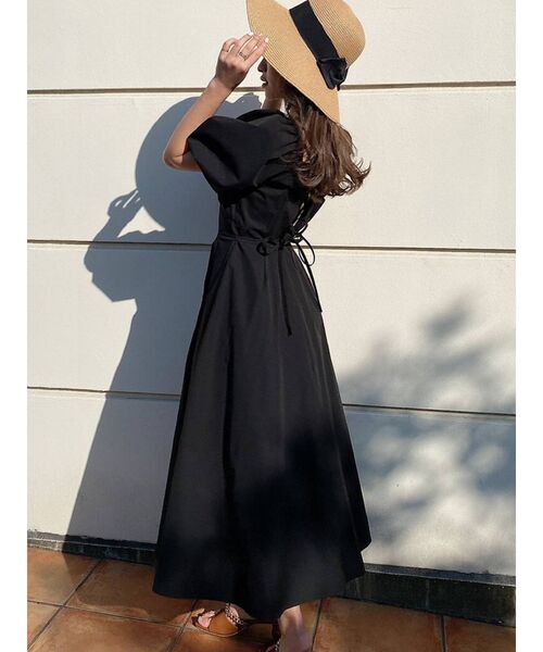 RESEXXY（リゼクシー）の「バッククロスフレアワンピース（ワンピース・レディース・ブラック/ピンク/ブルー/アイボリー・FREE）」の2枚目の写真