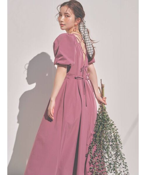 RESEXXY（リゼクシー）の「バッククロスフレアワンピース（ワンピース・レディース・ブラック/ピンク/ブルー/アイボリー・FREE）」の5枚目の写真