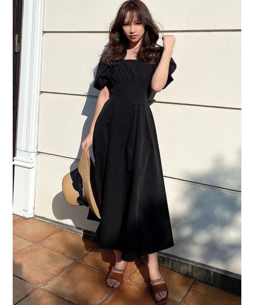 RESEXXY（リゼクシー）の「バッククロスフレアワンピース（ワンピース・レディース・ブラック/ピンク/ブルー/アイボリー・FREE）」の11枚目の写真