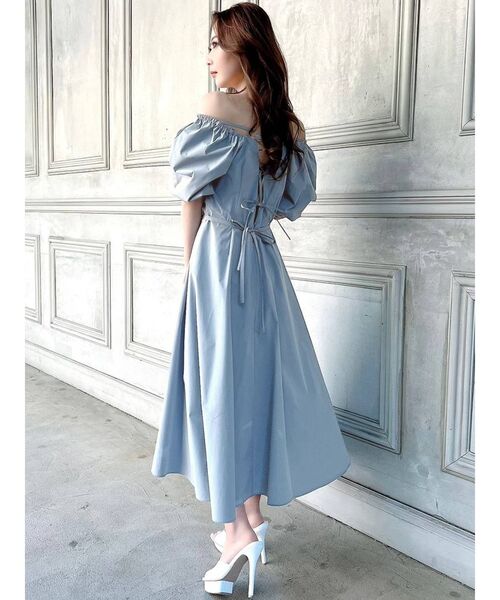 RESEXXY（リゼクシー）の「バッククロスフレアワンピース（ワンピース・レディース・ブラック/ピンク/ブルー/アイボリー・FREE）」の21枚目の写真