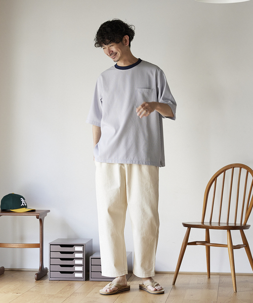 JOURNAL STANDARD relume(ジャーナルスタンダード レリューム)の「サッカーハーフスリーブ ワイドTシャツ(Tシャツ/カットソー・メンズ・ブラック/ベージュ/ブルー・MEDIUM/LARGE)」の18枚目の写真