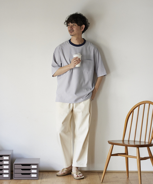 JOURNAL STANDARD relume(ジャーナルスタンダード レリューム)の「サッカーハーフスリーブ ワイドTシャツ(Tシャツ/カットソー・メンズ・ブラック/ベージュ/ブルー・MEDIUM/LARGE)」の21枚目の写真