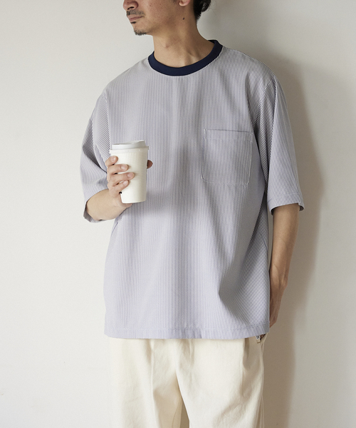 JOURNAL STANDARD relume(ジャーナルスタンダード レリューム)の「サッカーハーフスリーブ ワイドTシャツ(Tシャツ/カットソー・メンズ・ブラック/ベージュ/ブルー・MEDIUM/LARGE)」の22枚目の写真