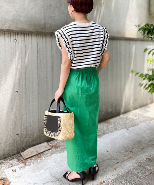 Rie Miller(リエミラー)の「ボーダーフリル袖Tシャツ(Tシャツ/カットソー・レディース・ホワイト系その他4/ホワイト系その他5・38)」の14枚目の写真