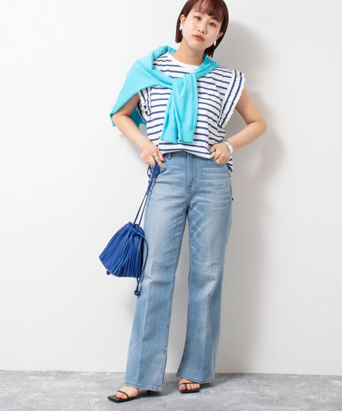 Rie Miller(リエミラー)の「ボーダーフリル袖Tシャツ(Tシャツ/カットソー・レディース・ホワイト系その他4/ホワイト系その他5・38)」の22枚目の写真