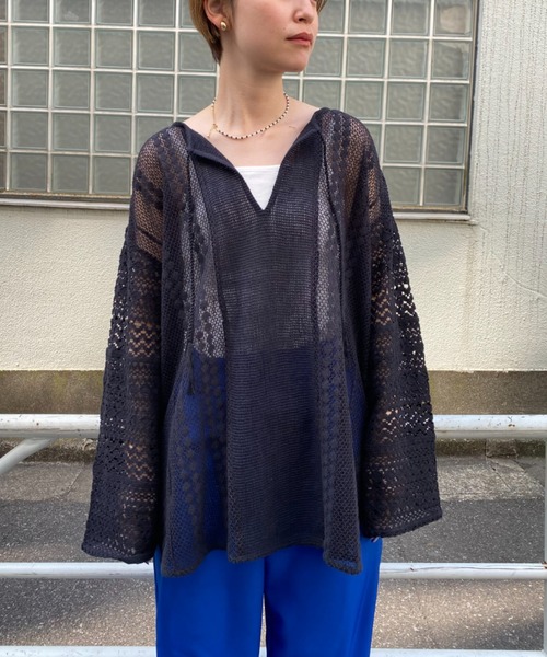 CIAOPANIC（チャオパニック）の「インディアネットレースブラウス（Tシャツ/カットソー・レディース・オレンジ/ブラック/オフホワイト・FREE）」の11枚目の写真