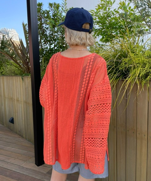 CIAOPANIC（チャオパニック）の「インディアネットレースブラウス（Tシャツ/カットソー・レディース・オレンジ/ブラック/オフホワイト・FREE）」の18枚目の写真