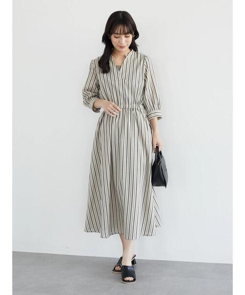 セール】・ELENCARE DUE ストライプスキッパーワンピ