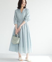 ・ELENCARE DUE ストライプスキッパーワンピ