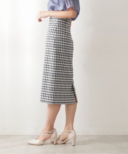 PROPORTION BODY DRESSING（プロポーションボディドレッシング）の「サマーチェックタイトスカート / 1212120409（スカート・レディース・ネイビー/ブラック・SMALL/X-SMALL/MEDIUM）」の3枚目の写真