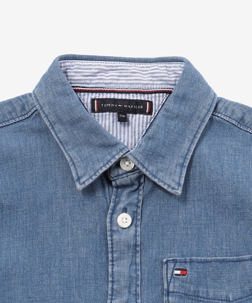 TOMMY HILFIGER（トミーヒルフィガー）の「ショートスリーブデニムシャツ（シャツ/ブラウス・キッズ・ブルー・80ｃｍ/90cm/110cm/100cm/120cm）」の3枚目の写真