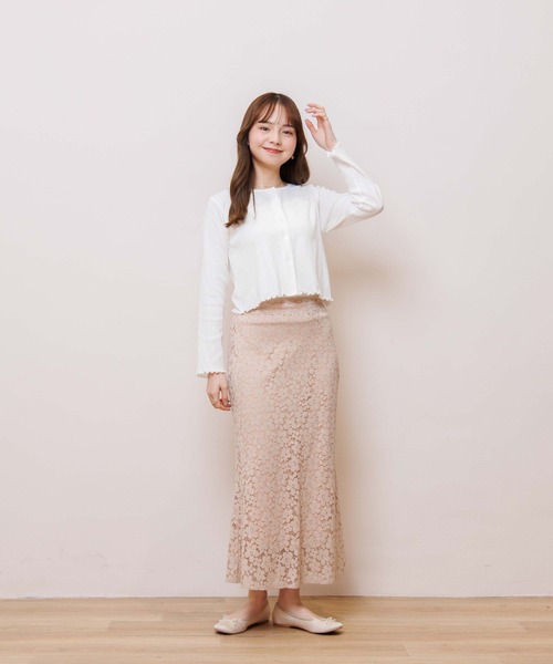 flower(フラワー)の「ルーミーリブトップ(Tシャツ/カットソー・レディース・ホワイト/グリーン・FREE)」の12枚目の写真