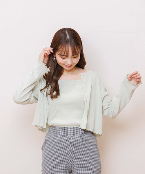 flower(フラワー)の「ルーミーリブトップ(Tシャツ/カットソー・レディース・ホワイト/グリーン・FREE)」の20枚目の写真