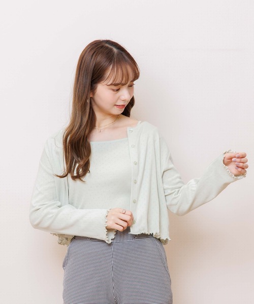 flower(フラワー)の「ルーミーリブトップ(Tシャツ/カットソー・レディース・ホワイト/グリーン・FREE)」の21枚目の写真