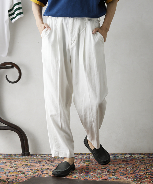 JOURNAL STANDARD relume(ジャーナルスタンダード レリューム)の「8OZ DENIM SLACKS(デニムパンツ・メンズ・ホワイト/ネイビー・LARGE/MEDIUM/SMALL)」の1枚目の写真
