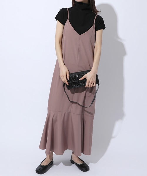 MAISON BREEZE（メゾンブリーズ）の「【MAISON BREEZE】レイヤードコーデで１年中使える♪マーメイドスカートキャミワンピース KNF（ワンピース・レディース・ブラック/ピンク/グリーン/ブルー・FREE）」の13枚目の写真