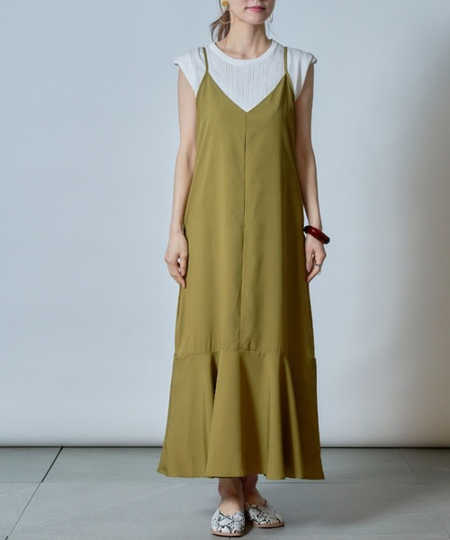 MAISON BREEZE（メゾンブリーズ）の「【MAISON BREEZE】レイヤードコーデで１年中使える♪マーメイドスカートキャミワンピース KNF（ワンピース・レディース・ブラック/ピンク/グリーン/ブルー・FREE）」の18枚目の写真