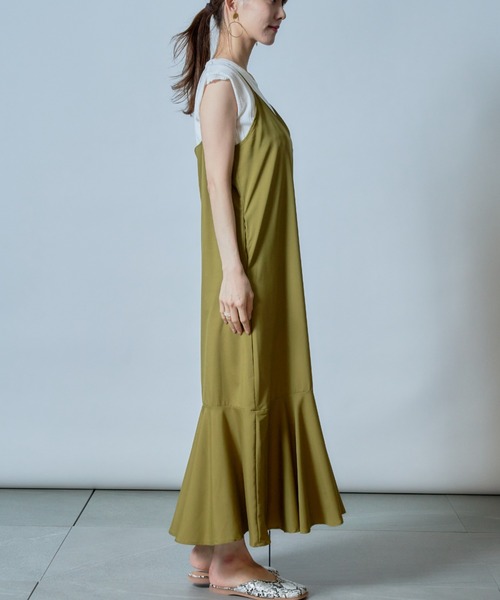 MAISON BREEZE（メゾンブリーズ）の「【MAISON BREEZE】レイヤードコーデで１年中使える♪マーメイドスカートキャミワンピース KNF（ワンピース・レディース・ブラック/ピンク/グリーン/ブルー・FREE）」の20枚目の写真