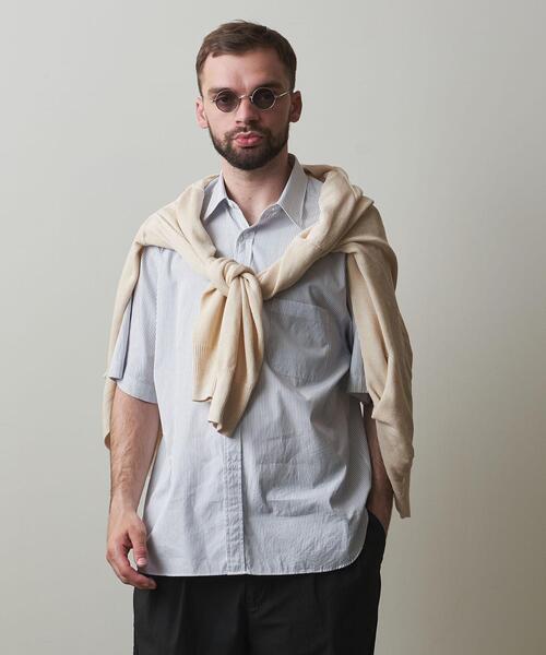 Steven Alan（スティーブンアラン）の「＜Steven Alan＞ 100/2 STRIPE A/DRESS REGULAR COLLAR SHORT SLEEVE SHIRT-LOOSE/シャツ（シャツ/ブラウス・メンズ・ホワイト/ネイビー・S/M/L/XL）」の21枚目の写真