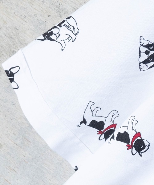 Candy Fantasy(キャンディーファンタジー)の「【a】オックス フレンチブル/ネコ柄半袖レギュラーシャツ(シャツ/ブラウス・メンズ・ホワイト/サックスブルー/ライトグリーン/ホワイト系その他・MEDIUM/LARGE)」の8枚目の写真