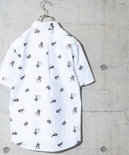 Candy Fantasy(キャンディーファンタジー)の「【a】オックス フレンチブル/ネコ柄半袖レギュラーシャツ(シャツ/ブラウス・メンズ・ホワイト/サックスブルー/ライトグリーン/ホワイト系その他・MEDIUM/LARGE)」の7枚目の写真