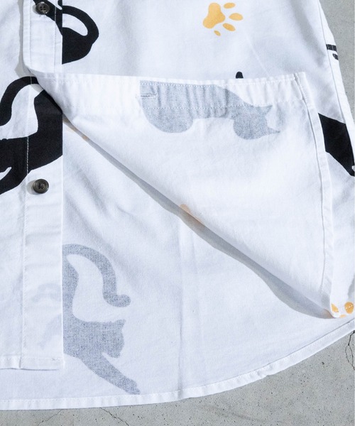 Candy Fantasy(キャンディーファンタジー)の「【a】オックス フレンチブル/ネコ柄半袖レギュラーシャツ(シャツ/ブラウス・メンズ・ホワイト/サックスブルー/ライトグリーン/ホワイト系その他・MEDIUM/LARGE)」の15枚目の写真