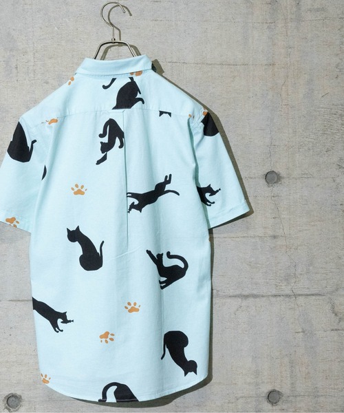 Candy Fantasy(キャンディーファンタジー)の「【a】オックス フレンチブル/ネコ柄半袖レギュラーシャツ(シャツ/ブラウス・メンズ・ホワイト/サックスブルー/ライトグリーン/ホワイト系その他・MEDIUM/LARGE)」の19枚目の写真