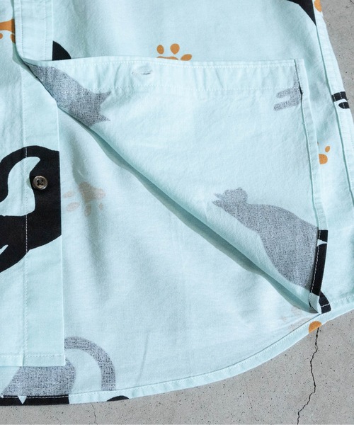 Candy Fantasy(キャンディーファンタジー)の「【a】オックス フレンチブル/ネコ柄半袖レギュラーシャツ(シャツ/ブラウス・メンズ・ホワイト/サックスブルー/ライトグリーン/ホワイト系その他・MEDIUM/LARGE)」の21枚目の写真