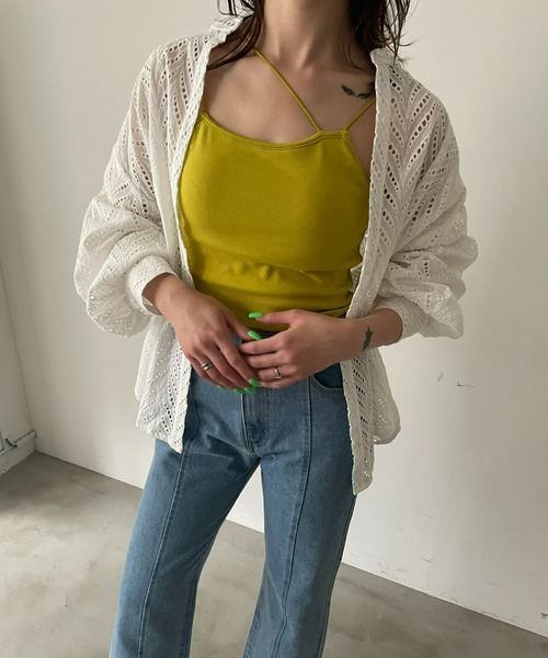 AIC.（エーアイシー）の「【再入荷】2wayパッド付きアシンメトリーキャミソール（キャミソール・レディース・ブラック/オフホワイト/イエロー/オレンジ・FREE）」の3枚目の写真
